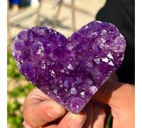 HWXMUGLXL Amethyst geode Quartz Cluster Crystal Heart Carving Ornaments (Size : 4.5-5cm) Gemstone Stone