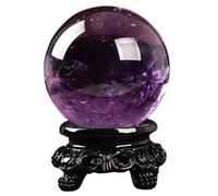 HWXMUGLXL Amethyst Quartz Stone Sphere, Crystal Ball with Stand,Purple Ornaments Home Decoration Crafts,9cm/3.5in Gemstone Stone