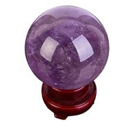 HWXMUGLXL Amethyst Sphere Purple Quartz Crystal Ball Statue Sculpture Stone Ornaments Home Decoration Orb Crafts,8cm Gemstone Stone