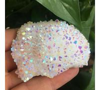HWXMUGLXL Angel Aura Quartz Crystal Cluster for Christmas Decoration 100-110g Ornaments Gemstone Stone