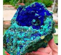 HWXMUGLXL Azurite Malachite Geode Crystal Stone Collectible Ornaments (Size : 610-700g) Gemstone Stone