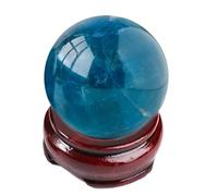 HWXMUGLXL Blue Fluorite Crystal Ball Gemstone Sphere for Balancing Feng Shui Aura Home and Office Decor Ornaments Decoration,40-50mm Gemstone Stone