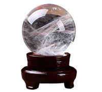 HWXMUGLXL Clear Quartz Crystal Ball Divination Sphere White with Stand Home Decor Prosperous Love Invite Wealth,6cm/2.4in Gemstone Stone