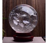 HWXMUGLXL Clear Quartz Crystal Balls Glass Decorative Ball Smelting White Sphere with Stand Fengshui Ornaments Home Decor Prosperous Invite Wealth,220mm/8.7in Gemstone Stone