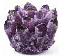 HWXMUGLXL Clear Quartz Crystal Cluster Geode Raw Rock Stone Nature Ornament Protection Spiritual Divination Gifts 240-610G 1Pcs,Purple,610g Gemstone Stone