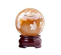 HWXMUGLXL Crystal Ball Cherry Blossom Agate Raw Stone Ore Mark Home Decoration,45~50mm Gemstone Stone