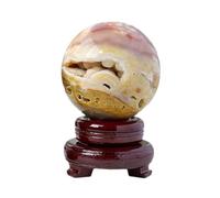 HWXMUGLXL Crystal Ball Divination Sphere, Rainbow Agate Geode for, Home Decoration, Feng Shui Ornament and Fortune Telling,65~70mm Gemstone Stone