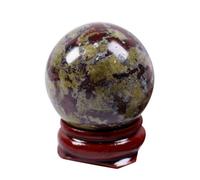HWXMUGLXL Crystal Ball Shpere Ornament Dragon Blood Stone Orb Gemstone Divination Sphere Sculpture Figurine with Stand,1.2"~1.6" Gemstone Stone