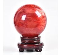 HWXMUGLXL Crystal Ball Spheres Red Ornaments Cinnabar Desktop Living Room Office Study Home Decoration,Red ball-9cm Gemstone Stone