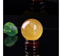 HWXMUGLXL Crystal Ball Yellow Smelt Quartz with Stand for, Divination Sphere, Home Decoration, Fengshui, ball-4cm Gemstone Stone