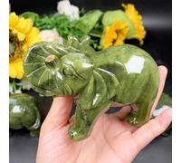 HWXMUGLXL Crystal Elephant Statue Nephrite Jade Sculpture Ornaments Stones for Collection Home Decor Gifts Gemstone Stone