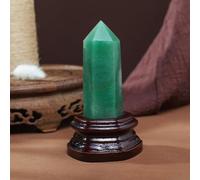 HWXMUGLXL Crystal Point Magic Wand Amethyst Rose Quartz Hexagonal Column Ornaments with Wooden Base (Color :) Gemstone Stone