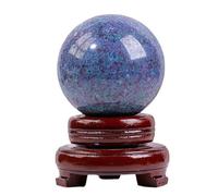 HWXMUGLXL Crystal Red and Blue Emerald Ball Rough Stone Polished Home Office Desktop Decoration Crafts Ornaments,65~70mm Gemstone Stone