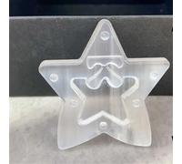 HWXMUGLXL Crystal Selenite Christmas Tree Snowflake Elk Carved Statue Ornament Gift (Color : Star, Size 3pcs) Gemstone Stone