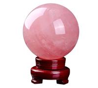 HWXMUGLXL Crystal Sphere Rose Quartz Ball with Stand Handcrafted Polished Gemstone for Divination Home Decoration,16cm Gemstone Stone