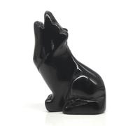 HWXMUGLXL Crystal Statue Black Obsidian Stone Carving Home Decor Animal Ornament Gemstone Stone