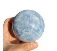 HWXMUGLXL Decorative Ball Celestite Crystal Polished Divination with Wooden Stand Blue Crystals Sphere Home Decoration,7-7.5cm Gemstone Stone