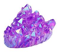 HWXMUGLXL Decorative Ornaments Amethyst Titanium Coated Quartz Crystal Cluster Rock geode Home Decoration Purple (Size : 50g) Gemstone Stone