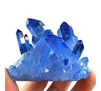 HWXMUGLXL Decorative Ornaments Blue Rainbow Aura Lemurian Quartz Cluster Crystal Point (Size : 80-100g) Gemstone Stone