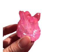 HWXMUGLXL Decorative Ornaments Crystal Cluster Rose Flame Halo Quartz Gemstone Stone