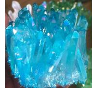 HWXMUGLXL Decorative Ornaments Light Blue Crystal Electroplating Cluster (Size : 1pcs) Gemstone Stone