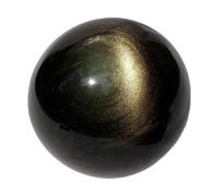 HWXMUGLXL Gold Sheen Obsidian Crystal Ball Sphere with Stand for, Witchcraft, Home Decorations, Prosperity Protection,30mm Gemstone Stone
