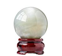 HWXMUGLXL Green Moonstone Crystal Ball Stone Polished Decorative Balls Divination Sphere Ornaments for Home Office Desk Decoration,45-50mm Gemstone Stone