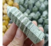 HWXMUGLXL Green Zebra Stone Small Crystal Column Ore Home Office Decoration Crafts Gift Ornaments (Size : 5pcs) Gemstone Stone