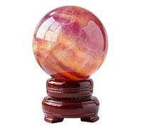 HWXMUGLXL Home Decoration Colorful Fluorite Crystal Quartz Ball Ornaments for Healing/Divination/Chakra Balance/Yoga/Divination Sphere,70~80mm Gemstone Stone