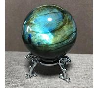 HWXMUGLXL Labradorite Sphere Rock Quartz Crystal Ball Ornament + Pedestal,40mm Gemstone Stone