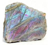 HWXMUGLXL Labradorite Stones, Palm Stone, Crystals Polished Gemstone Irregular Banded Pocket with Crystal Used for Intuition,200g Gemstone Stone