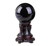 HWXMUGLXL Obsidian Crystal Ball Ornaments, Polished Raw Stone, Black, Home Interior,50mm Gemstone Stone