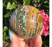 HWXMUGLXL Ocean Jasper Sphere - 3.7 Inch (9-9.5cm) Crystal Ball for Home & Office Decor? Gemstone Stone