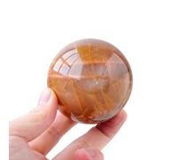 HWXMUGLXL Orange Moonstone Crystal Ball Sunstone Rough Stone Polished Home Decoration Ornaments,35~40mm Gemstone Stone