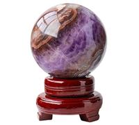 HWXMUGLXL Quartz Crystal Ball Amethyst Sphere Ornaments Small Gemstone Figurine with Decorative Stand for,95~100mm Gemstone Stone