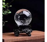 HWXMUGLXL Quartz Crystal White Sphere Gemstone Ball Sculpture Figurine with Stand,30~34mm Gemstone Stone