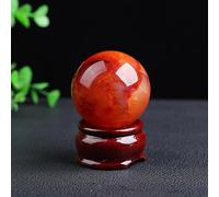 HWXMUGLXL Red Carnelian Agate Ball - Crystal Sphere Balls with Stand Quartz Minerals for Fengshui Home Decor,50mm Gemstone Stone