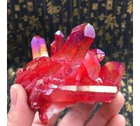 HWXMUGLXL Red Titanium Coated Rock Crystal Cluster Quartz Geode Stone Gemstone Home Decoration Ornaments (Size : 50g) Gemstone Stone