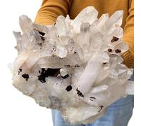 HWXMUGLXL Stone White Quartz Cluster, Crystal, Home Office Decor(Size:310-400g) Gemstone Stone