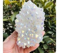 HWXMUGLXL White Angel Aura Quartz Point Electroplated Crystal Cluster Ornaments (Size : 130-150g) Gemstone Stone