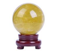 HWXMUGLXL Yellow Citrine Crystal Sphere - Hand-Polished Stone for Wealth, Success &, Feng Shui Decor for Entryway, Living Room & Office,10cm Gemstone Stone