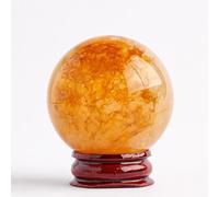 HWXMUGLXL Yellow Crystal Ball Figurine, Jasper, for Home/Office/Living Room/Bedroom,A,40~50mm Gemstone Stone