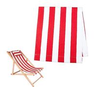 HWXZUUO Deck Chair Sling Replacement 45x17 Inch Red and White Stripes Deck Chair Fabric Waterproof Canvas Fabric for Sunbathing Courtyard