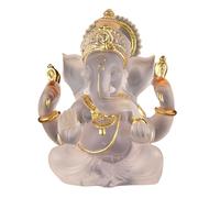 HWXZUUO Lord Ganesha Statues 5.51" H White Resin Elephant God Figurines Indian Ganesha Idol Figurine for Home Office Bookshelf Table Desktop Ornaments Housewarming