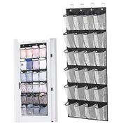 HWXZUUO Over Door Shoe Storage 24 Mesh Pockets Over the Door Organiser for Shoes Multifunctional Hanging Shoe Rack Storage for Bedroom, Living Room, Bathroom