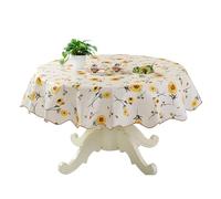 HWXZUUO Table Cloth Sunflower Outdoor Tablecloth Garden 60 Inch Round Table Cover Stain Resistant Wipe Clean Tablecloth for Garden Balcony, Family Garings Yellow
