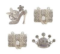 HWYDTGS Zapato De Tacón Alto De Cristal Y Bolsa Mágica Y Corona De Cristal Con Clip Para Rejilla De Ventilación De Coche, Accesorios De Coche Con Diamantes De Imitación Brillantes, Decoración Interio
