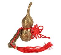 HWyndiluvian Escultura de calabaza de latón, pequeña calabaza decorativa de latón con fina elaboración, obra de arte auspiciosa de feng shui para la decoración del hogar y la oficina, ornamento