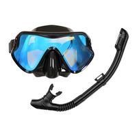 HWYYLXS Equipo De EsnóRquel para Adultos: MáScara PanoráMica De Buceo Y EsnóRquel, Gafas De Buceo con Recubrimiento Colorido Y Antivaho, MáScara para Apnea Y Buceo, Set Ideal para Buceo, EsnóRquel A