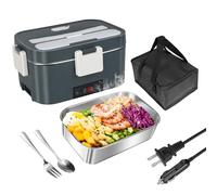 HWYYLXS Lonchera EléCtrica PortáTil De 1,8 L con FuncióN De Calentamiento De Alimentos, 80 W, Adecuada para Adultos, Revestimiento De Acero Inoxidable, Ideal para Uso En El Hogar, Viajes A